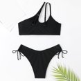 thumbnail image 3 of "Aayomet Bikinis For Women Bikini Sets for Woman Two Piece Swimsuits High Waisted Adjustable Straps Back Hook V Neck,Black M", 3 of 5