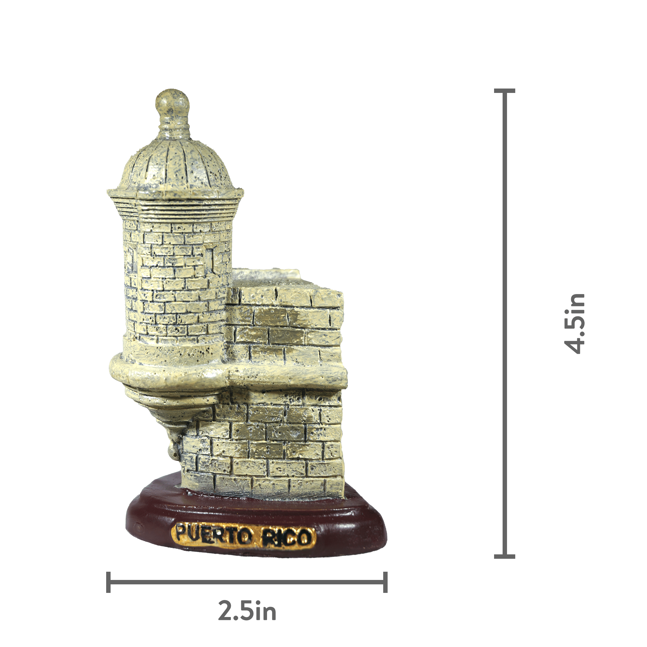 MRJ Souvenir Puerto Rico Sentry Box Polyresin Decorative Figurine 4.25 in, 1 Count