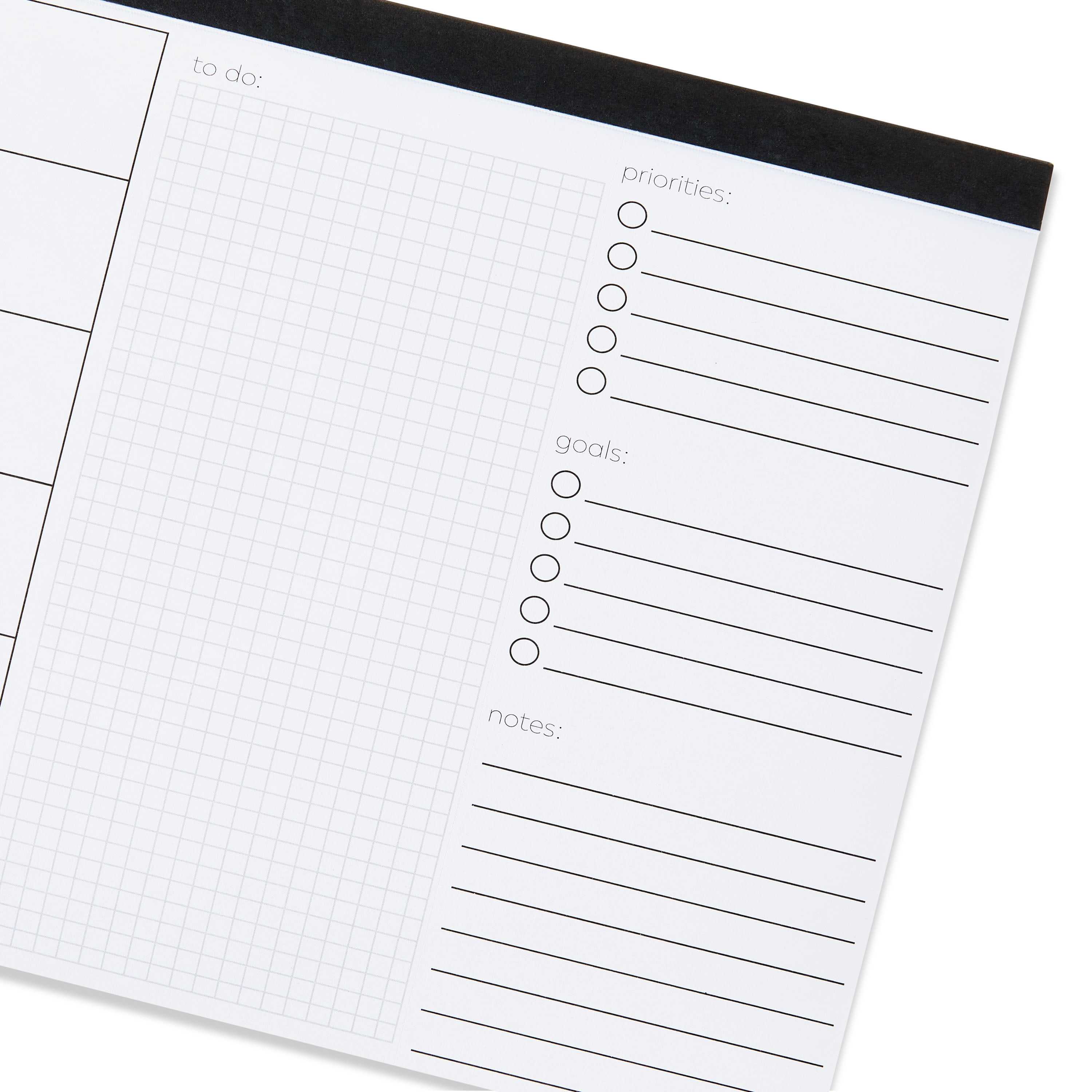 Pen+Gear Weekly Undated Large (12" x 7.5") Black and White 60 Sheets Desktop Planner Pad