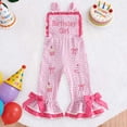 thumbnail image 2 of Toddler Baby Girl Outfit Overalls Colorful Romper Cute 6 12 18 Months 1T 2T 3T 4T 5T Bell Bottoms Suspender Jumpsuit Pants One-Piece Outift Gibobby,4-5 Years,Red, 2 of 7
