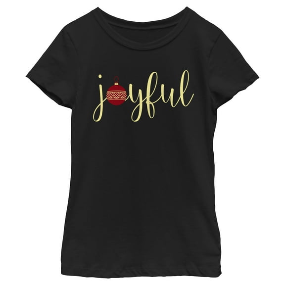 Girl's Lost Gods Joyful Ornament  Graphic Tee Black Large