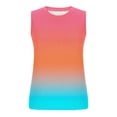 thumbnail image 3 of Pounoo Débardeurs pour Femmes Imprimé Floral Sans Manches Col Rond Coupe Ample Respirant Extensible Pulls Décontractés Blouses Quotidiennes Style Vacances Cadeau, 3 of 6