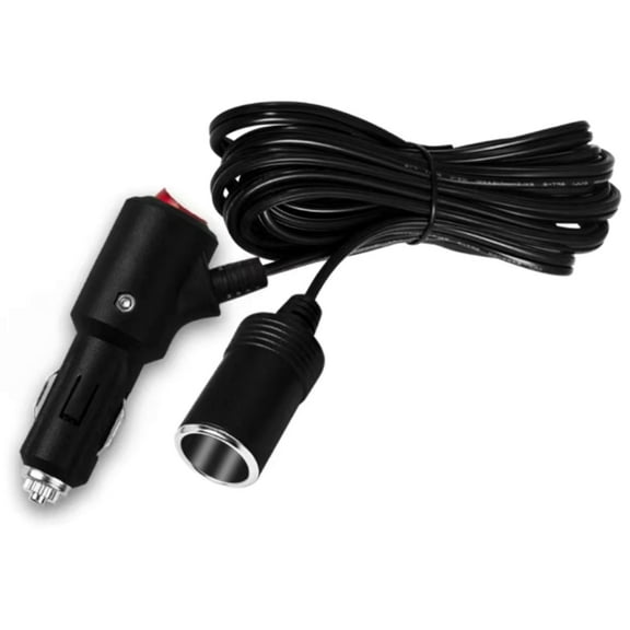 AOOOWER Car Cigarette Lighter Extension Cord with On/off- Button Max180W for Car Chargers, Vacuum Cleaners, Fans, LED Lights,