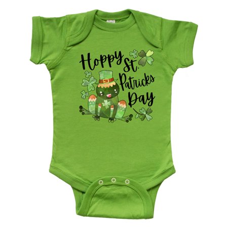 

Inktastic Hoppy St. Patrick s Day Cute Frog with Clover Gift Baby Boy or Baby Girl Bodysuit