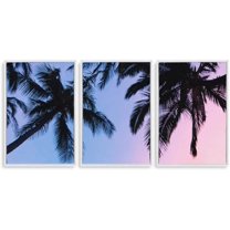 Idea4wall 3 Piece Tropical Canvas Wall Art Palm Tree Canvas Prints Modern Home Wall Decor, 16"x24"