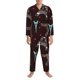 thumbnail image 3 of Balery Eiffel Tower Pijama para Hombre de Dos Piezas con Manga Larga, Conjunto de Dormir y Descanso Suave con Bolsillos-Medium, 3 of 7