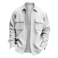 thumbnail image 6 of LISTHA Men's Casual Flap Pocket Button Front Long Sleeve Jackets White 5XL, 6 of 6