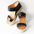 thumbnail image 4 of SACFOF Women's Espadrille Wedge Sandals Platform Open Toe Slides Backless Slip On Summer Casual Wedge Sandals Dressy, 4 of 5