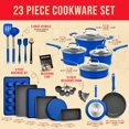 thumbnail image 4 of Cookware Set – 23 Piece –Blue Multi-Sized Cooking Pots with Lids, Skillet Fry Pans and Bakeware – Reinforced Pressed Aluminum Metal - Suitable for Gas, Electric, Ceramic and Induction by BAKKEN Swiss, 4 of 4