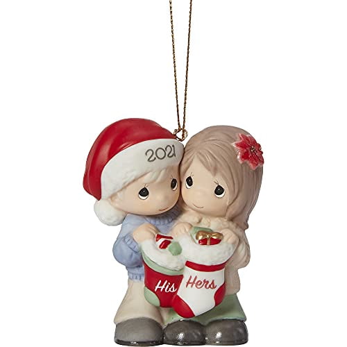 Precious Moments 2023 'Our First Christmas Together' Porcelain Ornament – Hand-Painted Couple Figurine - View #3