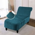 thumbnail image 1 of Housse de Chaise Longue en Velours 2024 Extensible Sans Accoudoirs pour Fauteuil Inclinable, Housse de Sofa Noire, 1 of 7