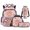 Pink Capybara, variant on Bulopur 17 Inch 4 Piece Backpack Set Sunflower Bee Axolotl Print School Bookbag with Lunch Box, Water Bottle Holder and Pencil Case for School Daily Use