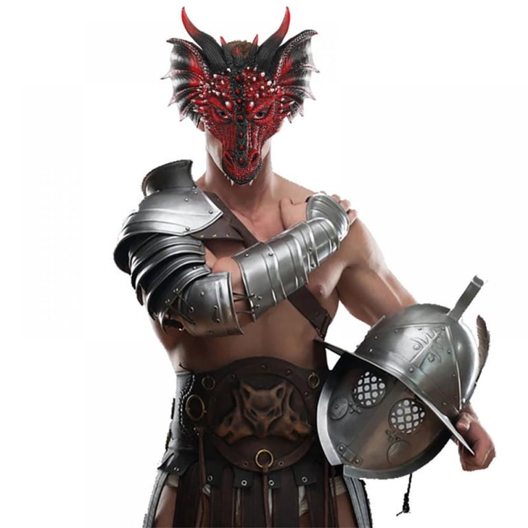 Himine Dragon Head Cosplay Mask – PU Foam, Adjustable Elastic Strap, For Halloween & Festivals – Gray Color