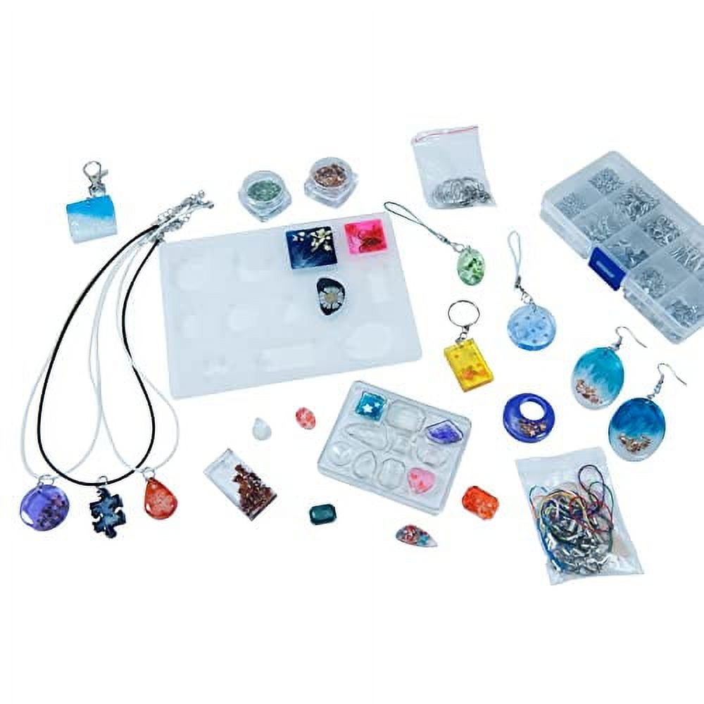 UV Resin Kit with Light,179Pcs Resin Jewelry Making Kit with 200g Fast Cure Clear Hard Low Odor UV Resin, Color Pigment, Resin Accessories, UV Resin Starter Kit for Jewelry Earrings Necklace Bracelet