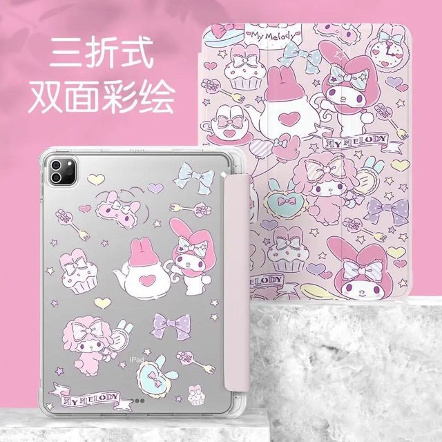 Sanrios Melody Cinnamoroll-funda protectora para tableta, cubierta bonita para Ipad Pro Air3 4 5, 2022, 2021, 10,2, 2018, 2018, 9,7