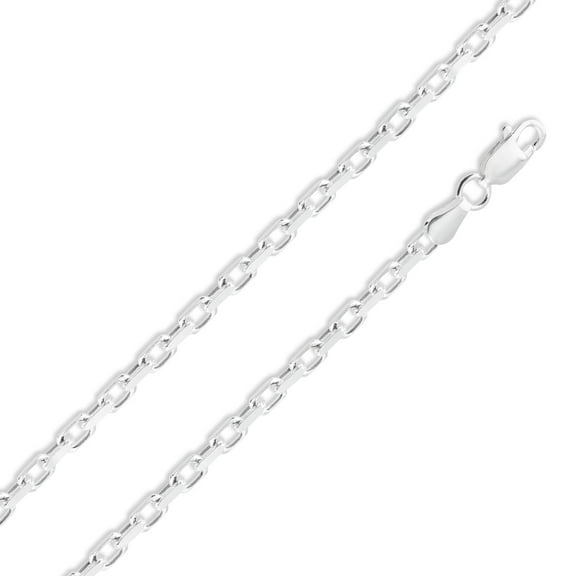 925 Sterling Silver Diamond-Cut Forzatina Cable Link 160 Chain 4.7mm Italy 26" Jewelry Female Unisex
