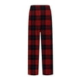 thumbnail image 6 of SnnmBlm Men's Plaid Fleece Pajama Pant,S-3XL Red, 6 of 8
