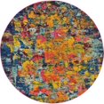 thumbnail image 1 of Unique Loom Tapis de Zone de Couleur Foncée Estrella 6' x 6' Rond Multi/bleu Marine, 1 of 2