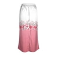 thumbnail image 7 of WRKEKC Long Skirts for Women Satin Printed Elastic Waist Maxi Skirt with Casual Lounge Style and Ankle Length, 7 of 7