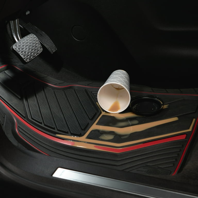 Genuine Dickies 3 Piece Durasport Black and Red Rubber Floor Mat