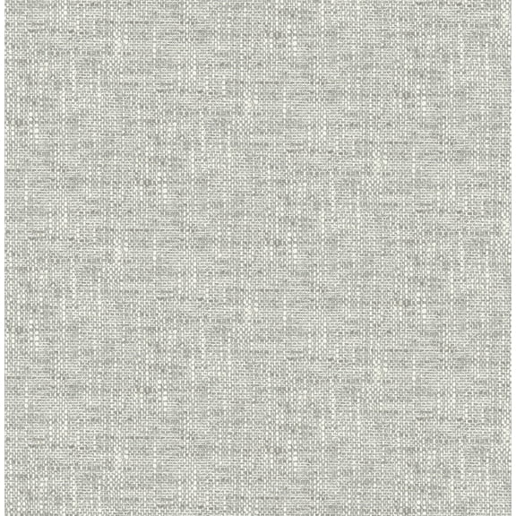 NuWallpaper Grey Poplin Texture Vinyl Peel And Stick Wallpaper, 216-in by 20.5-in, 30.75 sq. ft.