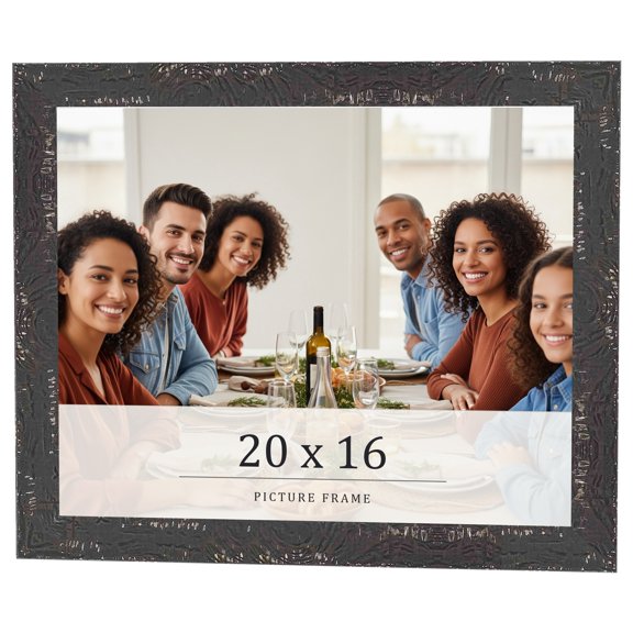 20x16 Frame Black Solid Wood Picture Frame Width 1.125 Inches | Interior Frame Depth 0.5 Inches |