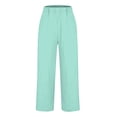 thumbnail image 5 of Womens Pants Women's Loose Pocket Patchwork Cotton And Linen Casual Pants, 5 of 5
