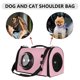 thumbnail image 5 of Bolsa para perros y gatos, bolsa transpirable para mascotas, bolsa espacial transparente de PU (rosa), 5 of 8