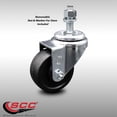 thumbnail image 2 of 3.5 Inch SS Soft Rubber Wheel Swivel 12mm Threaded Stem Caster SCC, 2 of 2