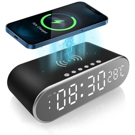 alarm clocks for bedrooms with phone charger๏ผSmall digital desktop clock with temperature photo alarm clocks for bedrooms with phone charger๏ผSmall digital desktop clock with temperature
