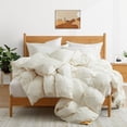 thumbnail image 3 of 800 Fill Power All Season Warm Organic Cotton Goose Down Comforter Ultra Soft Quilted Duvet Insert with Corner Tabs, 3 of 8
