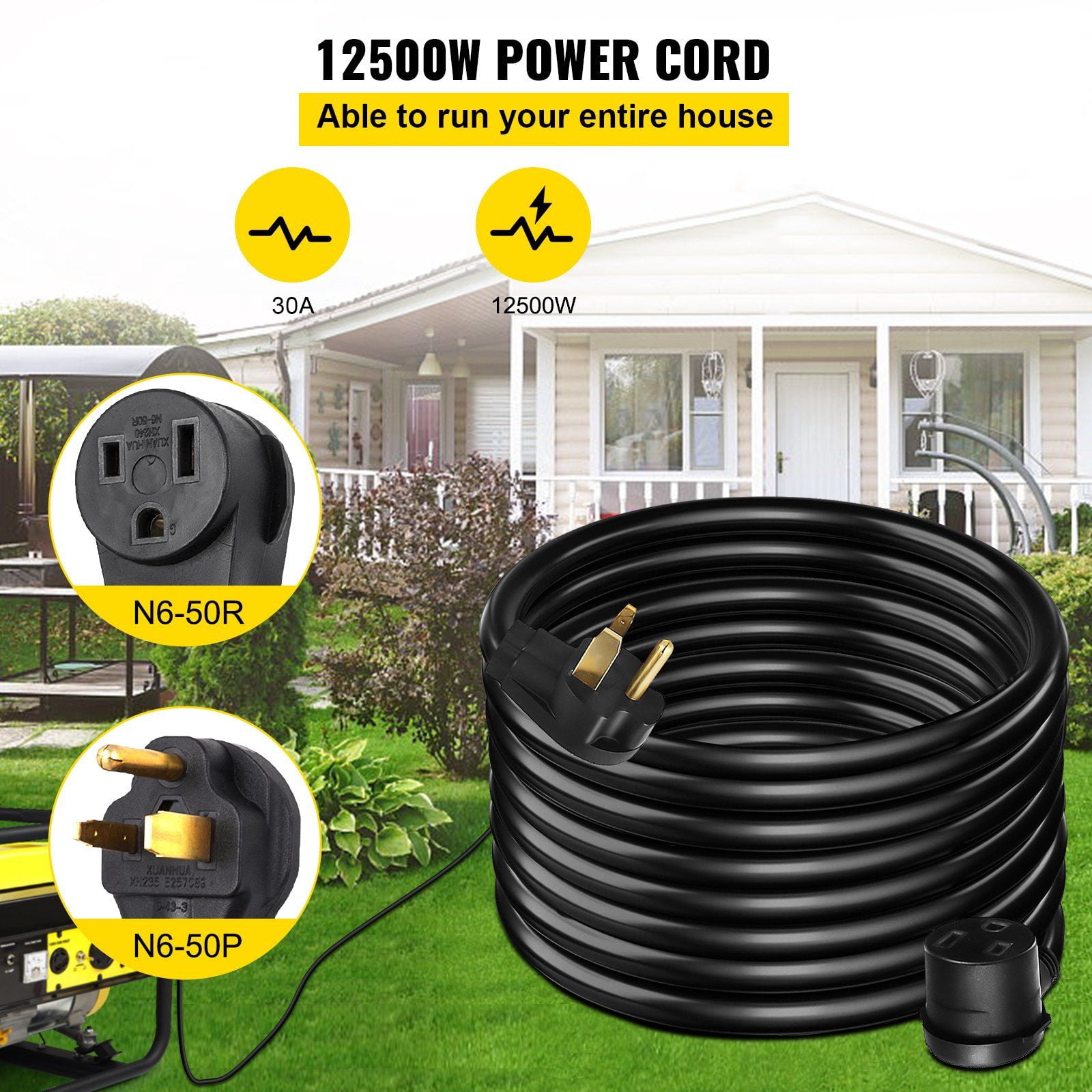 50ft Welding Extension Cord for MIG TIG Plasma Welders, 30 Amp Heavy Duty Power Cord for Portable Welding Machines