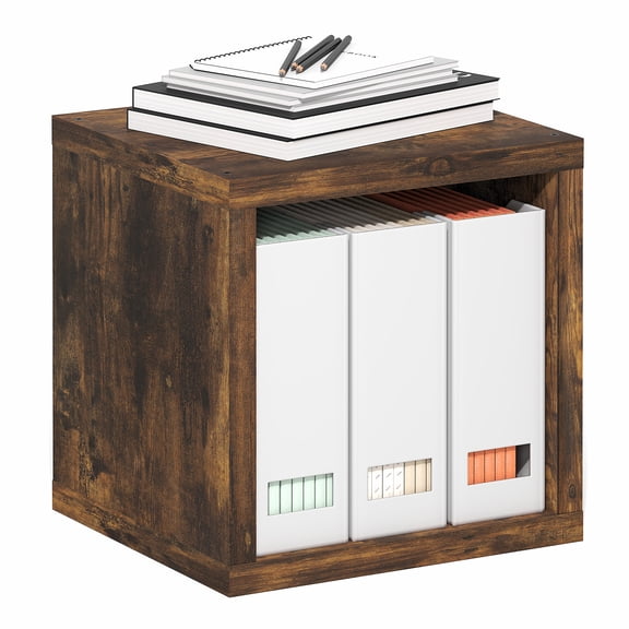 Furinno CUBICLE Stackable Cube Bookcase with Open Back Amber Pine
