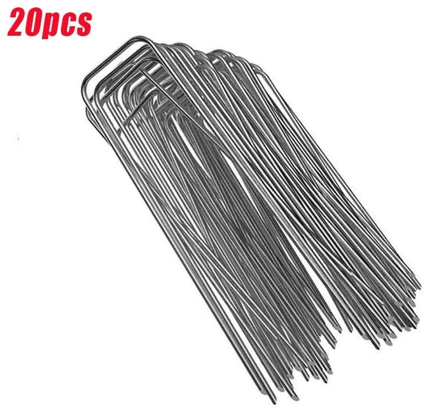 Grass Pegs Lawn Turf Artificial U Pins Stakes Steel Staples Synthetic Sod 30pcs 