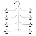 thumbnail image 1 of Perchas para pantalones multicapa, perchas para faldas de 4 niveles con clips ajustables, organizador de armario antideslizante que ahorra espacio, pesado, ideal para pantalones holgados, pantalones, 1 of 6
