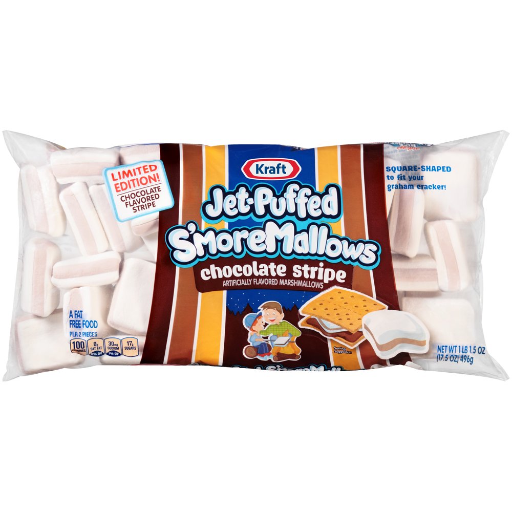 Kraft JetPuffed Chocolate Stripe S'moreMallows Marshmallows 17.5 oz