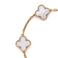 thumbnail image 3 of Pre-Owned Van Cleef & Arpels Vintage Alhambra 5 Motifs Bracelet 18K Yellow Gold and Mother of Pearl By Rebag, 3 of 4
