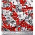 thumbnail image 1 of Soimoi Silk Fabric Leaves & Flower Floral Printed Fabric 1 Yard 42 Inch Wide, 1 of 1