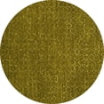 thumbnail image 1 of Ahgly Company Machine Washable Indoor Round Oriental Yellow Industrial Area Rugs, 8' Round, 1 of 4