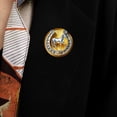 thumbnail image 3 of SmartBy Brooch Pin Retro Golden Horseshoe Design Scratch Resistant Brooch Round Shape Lapel Badge Clothes Accessories, 3 of 7