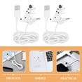 thumbnail image 3 of Miangastore Smartphone USB Cable Chargers White 2Pcs 1.8In X 1.8In X 0.8In, 3 of 8