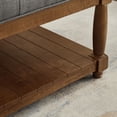 thumbnail image 4 of CQSXDA Square Upholstered Tufted Linen Ottoman Coffee Table with Durable Solid Wood Shelf for Style，Granite, 4 of 5