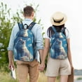 thumbnail image 4 of Yiaed Clear Sky Blue Cat Print Print Laptop Backpack Travel Canvas Backpack Vintage Aesthetic Backpack for School Knapsack Backpack Backpack for School-Small, 4 of 5