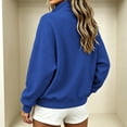 thumbnail image 6 of Ozmmyan Womens Long Sleeve Sweatshirt Stand Collar Full Zip Loose Casual Solid Sweatshirt Jacket with Pockets Fall Winter Spring, 6 of 6