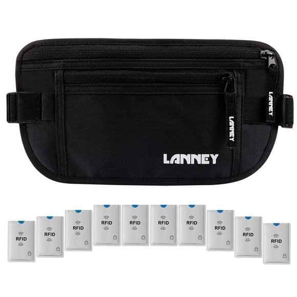 Cinturón de viaje LANNEY con bloqueo RFID, impermeable, negro LANNEY LANNEY