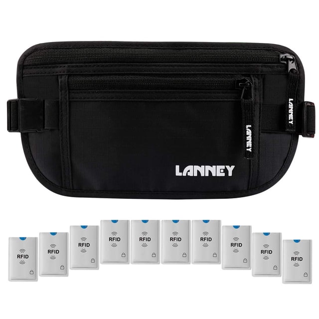 Cinturón de viaje LANNEY con bloqueo RFID, impermeable, negro LANNEY LANNEY