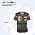 thumbnail image 4 of Balery Boho Owl Baseball Jersey for Men Casual Button Down Shirts Short Sleeve Active Team Sports Uniform-X-Large, 4 of 9