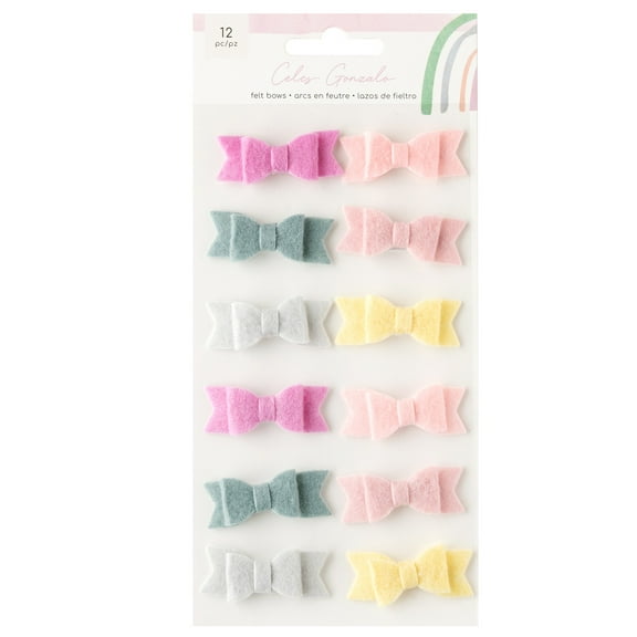 American Crafts Rainbow Avenue Bows-12/Pkg