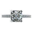 thumbnail image 3 of 2.00ct Asscher Cut Cathedral Solitaire Engagement Ring, Pure Brilliance Zirconia-Silver-Rhodium Plated-Size 4.5, 3 of 7