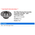thumbnail image 2 of Rear Wheel Bearing Hub Assembly - Compatible with 2006 - 2009 Volkswagen Rabbit 2007 2008, 2 of 2